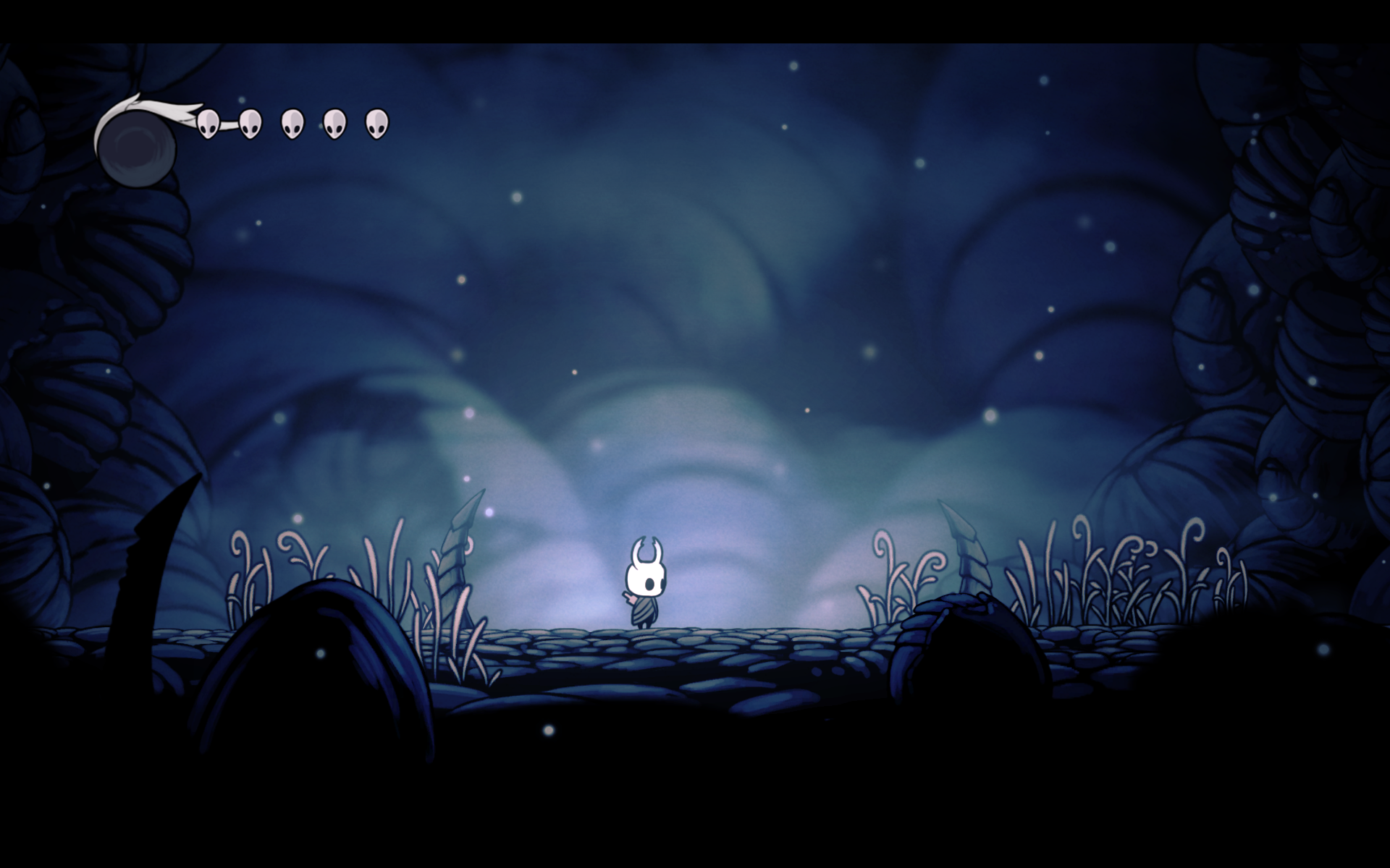 A screenshot from Hollow Knight